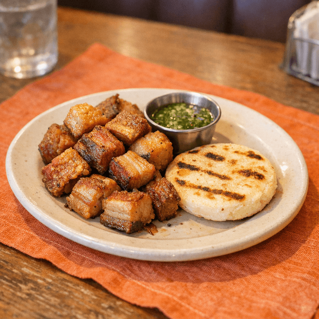 Chicharrón con Arepa
